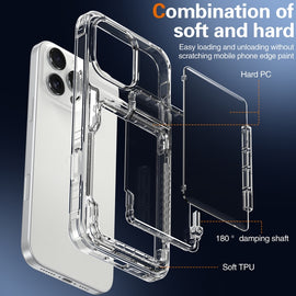 Crystal Clear Flip Card Slot Phone Case, For iPhone 16 Pro Max, For iPhone 16 Pro, For iPhone 16 Plus, For iPhone 16, For iPhone 15 Pro Max, For iPhone 15 Pro, For iPhone 15 Plus, For iPhone 15, For iPhone 14 Plus, For iPhone 14, For iPhone 14 Pro     ...