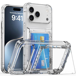 Crystal Clear Flip Card Slot Phone Case, For iPhone 18 Pro Max / 17 Pro Max, For iPhone 17, For iPhone Air, For iPhone 16 Pro Max, For iPhone 16 Pro, For iPhone 16 Plus, For iPhone 16, For iPhone 15 Pro Max, For iPhone 15 Pro, For iPhone 15 Plus       ...