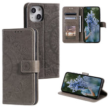 Load image into Gallery viewer, Totem Flower Embossed Leather Phone Case, For iPhone 15 Plus, For iPhone 15