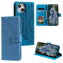 Load image into Gallery viewer, Totem Flower Embossed Leather Phone Case, For iPhone 15 Plus, For iPhone 15