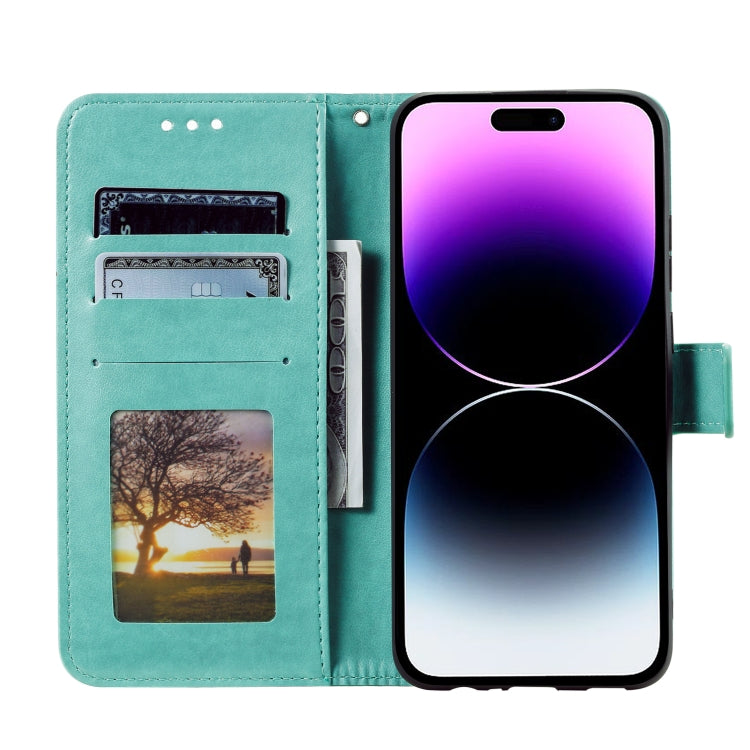 Totem Flower Embossed Leather Phone Case, For iPhone 16 Pro Max, For iPhone 16 Pro, For iPhone 16 Plus, For iPhone 16, For iPhone 15 Pro Max, For iPhone 15 Pro