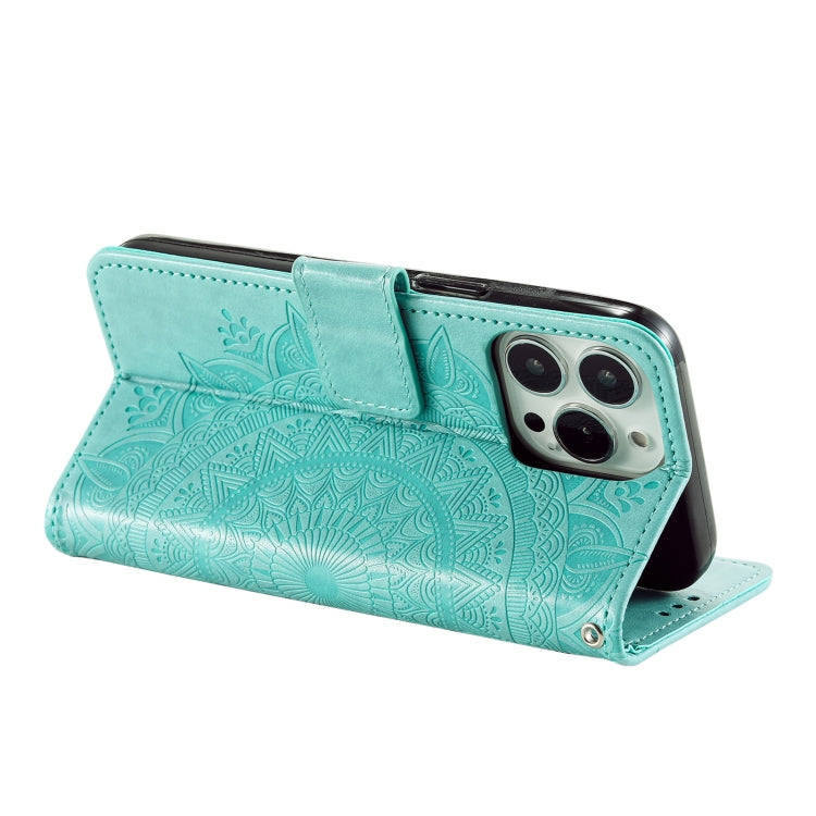 Totem Flower Embossed Leather Phone Case, For iPhone 16 Pro Max, For iPhone 16 Pro, For iPhone 16 Plus, For iPhone 16, For iPhone 15 Pro Max, For iPhone 15 Pro