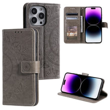 Load image into Gallery viewer, Totem Flower Embossed Leather Phone Case, For iPhone 16 Pro Max, For iPhone 16 Pro, For iPhone 16 Plus, For iPhone 16, For iPhone 15 Pro Max, For iPhone 15 Pro