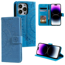 Load image into Gallery viewer, Totem Flower Embossed Leather Phone Case, For iPhone 16 Pro Max, For iPhone 16 Pro, For iPhone 16 Plus, For iPhone 16, For iPhone 15 Pro Max, For iPhone 15 Pro