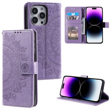 Load image into Gallery viewer, Totem Flower Embossed Leather Phone Case, For iPhone 16 Pro Max, For iPhone 16 Pro, For iPhone 16 Plus, For iPhone 16, For iPhone 15 Pro Max, For iPhone 15 Pro