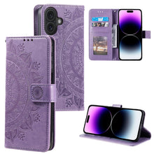 Load image into Gallery viewer, Totem Flower Embossed Leather Phone Case, For iPhone 16 Pro Max, For iPhone 16 Pro, For iPhone 16 Plus, For iPhone 16, For iPhone 15 Pro Max, For iPhone 15 Pro