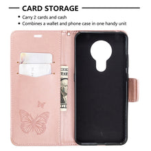 Load image into Gallery viewer, Two Butterflies Embossing Pattern Horizontal Flip Leather Case with Holder &amp; Card Slot &amp; Wallet &amp; Lanyard, For Nokia 5.3, For Xiaomi Redmi Note 9