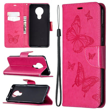 Load image into Gallery viewer, Two Butterflies Embossing Pattern Horizontal Flip Leather Case with Holder &amp; Card Slot &amp; Wallet &amp; Lanyard, For Nokia 5.3, For Xiaomi Redmi Note 9