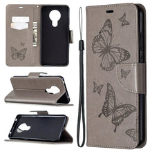 Load image into Gallery viewer, Two Butterflies Embossing Pattern Horizontal Flip Leather Case with Holder &amp; Card Slot &amp; Wallet &amp; Lanyard, For Nokia 5.3, For Xiaomi Redmi Note 9