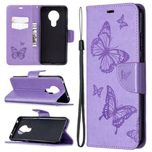 Load image into Gallery viewer, Two Butterflies Embossing Pattern Horizontal Flip Leather Case with Holder &amp; Card Slot &amp; Wallet &amp; Lanyard, For Nokia 5.3, For Xiaomi Redmi Note 9