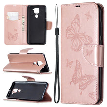 Load image into Gallery viewer, Two Butterflies Embossing Pattern Horizontal Flip Leather Case with Holder &amp; Card Slot &amp; Wallet &amp; Lanyard, For Nokia 5.3, For Xiaomi Redmi Note 9