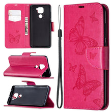 Load image into Gallery viewer, Two Butterflies Embossing Pattern Horizontal Flip Leather Case with Holder &amp; Card Slot &amp; Wallet &amp; Lanyard, For Nokia 5.3, For Xiaomi Redmi Note 9