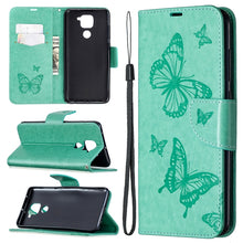 Load image into Gallery viewer, Two Butterflies Embossing Pattern Horizontal Flip Leather Case with Holder &amp; Card Slot &amp; Wallet &amp; Lanyard, For Nokia 5.3, For Xiaomi Redmi Note 9