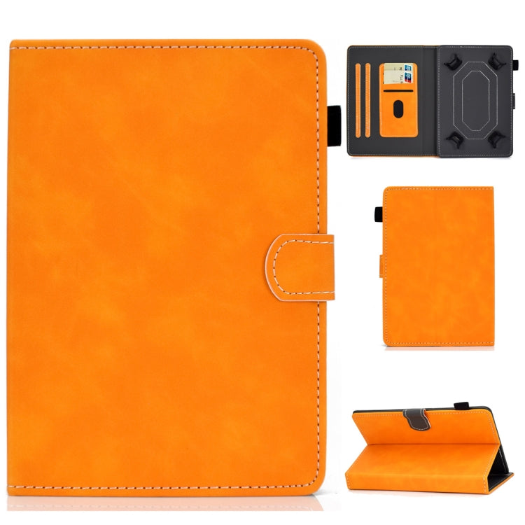 Tablet PC Universal Cowhide Texture Horizontal Flip Leather Case with Holder & Card Slots & Pen Slot