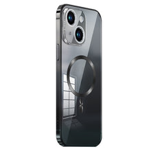 Load image into Gallery viewer, MagSafe Magnetic Stainless Steel Frame Transparent TPU Phone Case, For iPhone 14, For iPhone 14 Pro Max