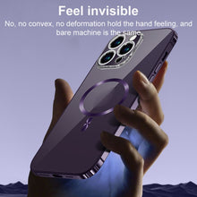 Load image into Gallery viewer, MagSafe Magnetic Stainless Steel Frame Transparent TPU Phone Case, For iPhone 14, For iPhone 14 Pro Max