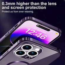 Load image into Gallery viewer, MagSafe Magnetic Stainless Steel Frame Transparent TPU Phone Case, For iPhone 14, For iPhone 14 Pro Max