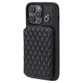Grid Texture Card Bag Phone Case with Lanyard, For iPhone 15 Pro Max, For iPhone 15 Pro, For iPhone 15 Plus, For iPhone 15, For iPhone 14, For iPhone 14 Pro, For iPhone 14 Pro Max, For iPhone SE 2022 / 2020 / 8 / 7, For iPhone 13 Pro Max