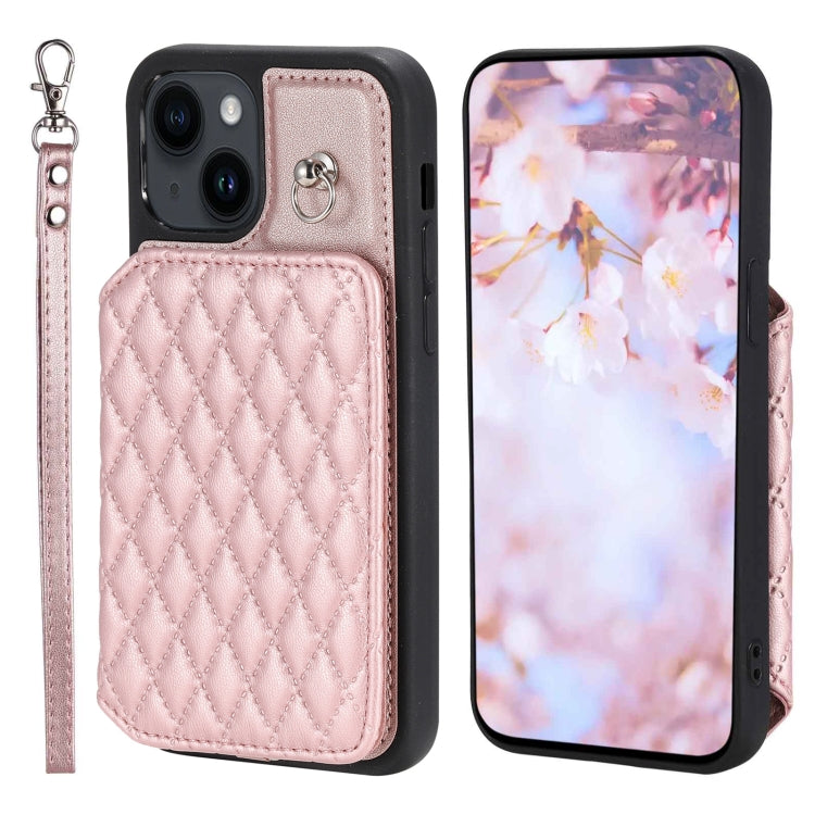 Grid Texture Card Bag Phone Case with Lanyard, For iPhone 13 Pro, For iPhone 13, For iPhone 12 / 12 Pro, For iPhone 12 Pro Max, For iPhone 11, For iPhone XR, For iPhone 8 Plus / 7 Plus