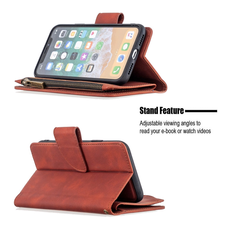 Skin Feel Detachable Magnetic Zipper Horizontal Flip PU Leather Case with Multi-Card Slots & Holder & Wallet & Photo Frame & Lanyard, For iPhone SE 2022 / SE 2020 / 8 / 7, For iPhone XS / X, For iPhone 6 Plus, For iPhone 6, For iPhone 11 Pro Max       ...