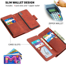 Load image into Gallery viewer, Skin Feel Detachable Magnetic Zipper Horizontal Flip PU Leather Case with Multi-Card Slots &amp; Holder &amp; Wallet &amp; Photo Frame &amp; Lanyard, For iPhone SE 2022 / SE 2020 / 8 / 7, For iPhone XS / X, For iPhone 6 Plus, For iPhone 6, For iPhone 11 Pro Max       ...
