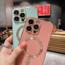 Load image into Gallery viewer, Magsafe Plating TPU Phone Case with Lens Film, For iPhone 13 Pro, For iPhone 13, For iPhone 12, For iPhone 12 Pro Max, For iPhone 12 Pro, For iPhone 11 Pro Max, For iPhone 11