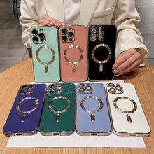 Load image into Gallery viewer, Magsafe Plating TPU Phone Case with Lens Film, For iPhone 13 Pro, For iPhone 13, For iPhone 12, For iPhone 12 Pro Max, For iPhone 12 Pro, For iPhone 11 Pro Max, For iPhone 11