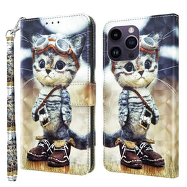 3D Painted Leather Phone Case, For iPhone 15 Pro Max, For iPhone 15 Pro, For iPhone 15 Plus, For iPhone 15