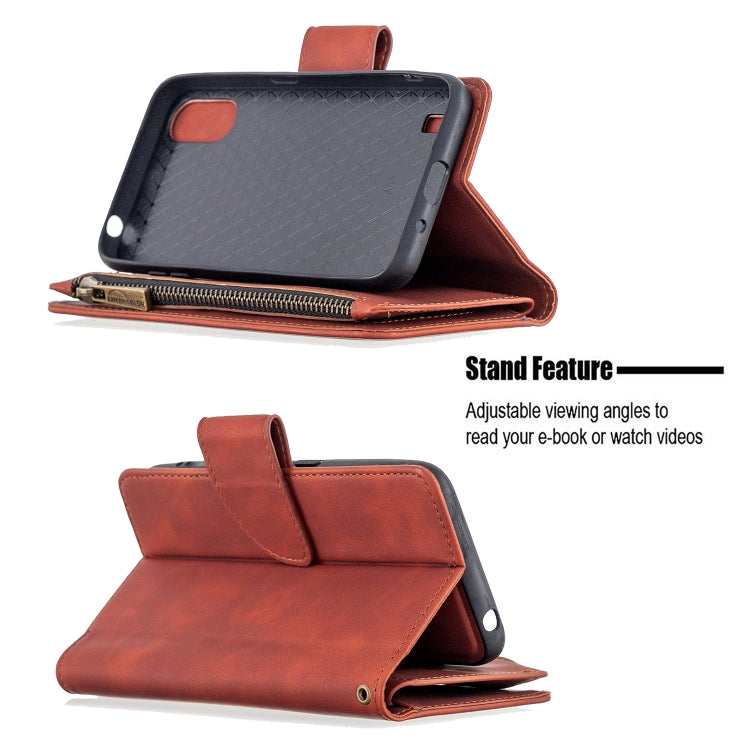 Skin Feel Detachable Magnetic Zipper Horizontal Flip PU Leather Case with Multi-Card Slots & Holder & Wallet & Photo Frame & Lanyard, For Samsung Galaxy A01, For Samsung Galaxy A10 / M10, For Samsung Galaxy A20 / A30, For Samsung Galaxy A21            ...