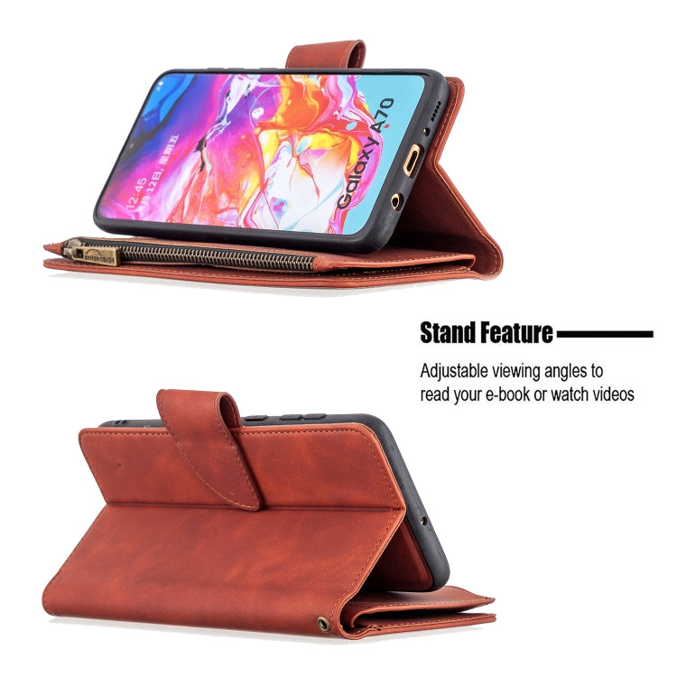 Skin Feel Detachable Magnetic Zipper Horizontal Flip PU Leather Case with Multi-Card Slots & Holder & Wallet & Photo Frame & Lanyard