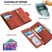 Load image into Gallery viewer, Skin Feel Detachable Magnetic Zipper Horizontal Flip PU Leather Case with Multi-Card Slots &amp; Holder &amp; Wallet &amp; Photo Frame &amp; Lanyard