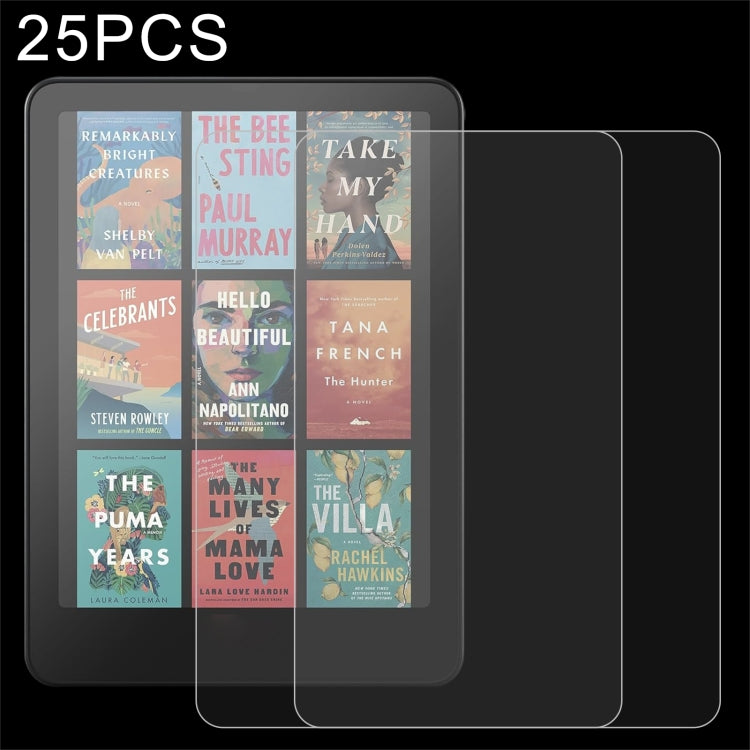 25pcs 9H 0.3mm Explosion-proof Tempered Glass Film, For Amazon Kindle Paperwhite 12th Gen 2024, For Amazon Kindle Fire HD8 2024, For Amazon Kindle Scribe 10.2 2022, For Amazon Fire HD10 2023 / 2021, For Amazon Kindle 2024 6.0                           ...
