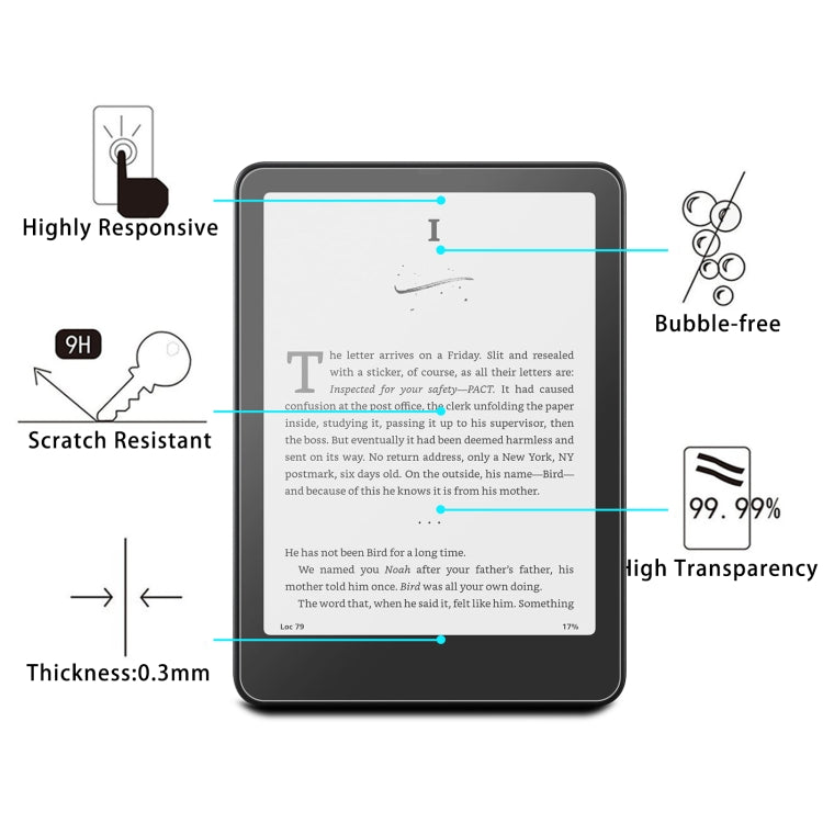 25pcs 9H 0.3mm Explosion-proof Tempered Glass Film, For Amazon Kindle Paperwhite 12th Gen 2024, For Amazon Kindle Fire HD8 2024, For Amazon Kindle Scribe 10.2 2022, For Amazon Fire HD10 2023 / 2021, For Amazon Kindle 2024 6.0                           ...