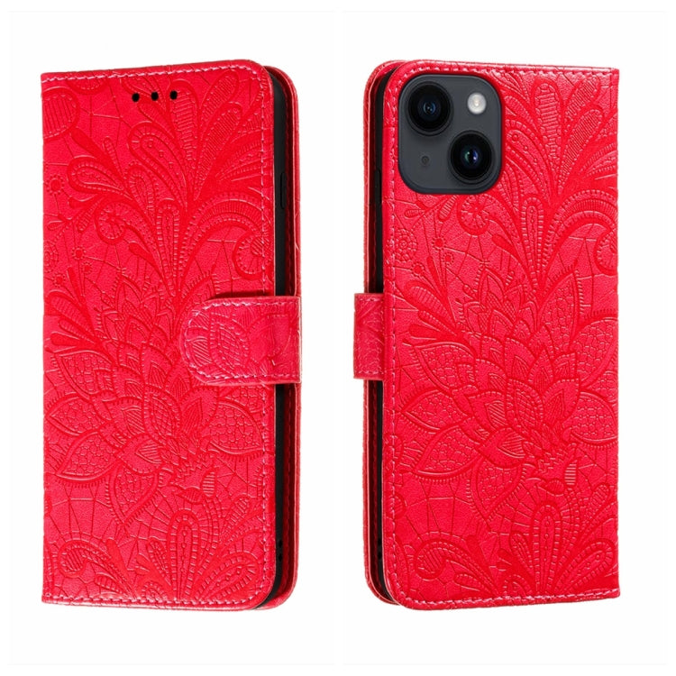 Lace Flower Embossing Flip Leather Phone Case, For iPhone 16, For iPhone 15 Pro Max, For iPhone 15 Pro, For iPhone 15 Plus, For iPhone 15