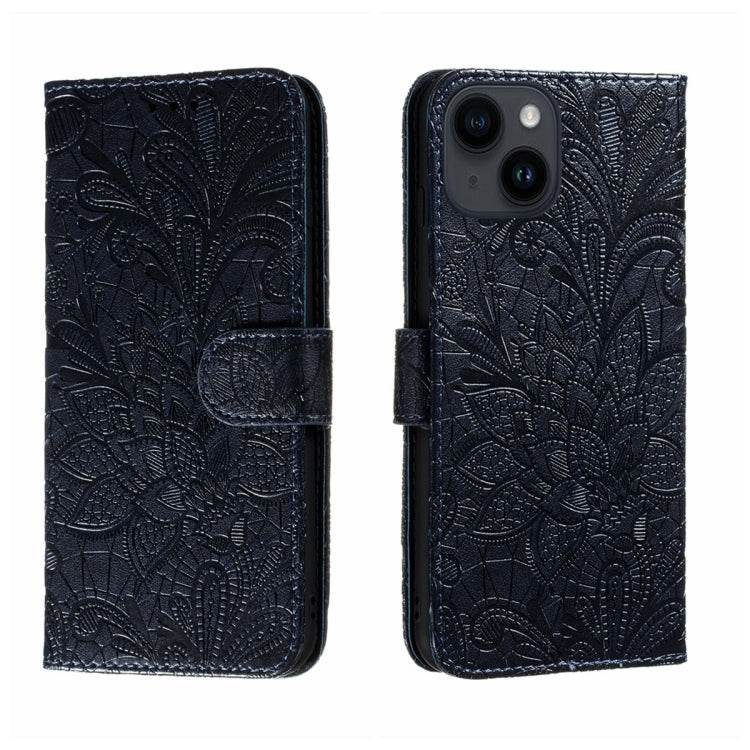 Lace Flower Embossing Flip Leather Phone Case, For iPhone 16, For iPhone 15 Pro Max, For iPhone 15 Pro, For iPhone 15 Plus, For iPhone 15