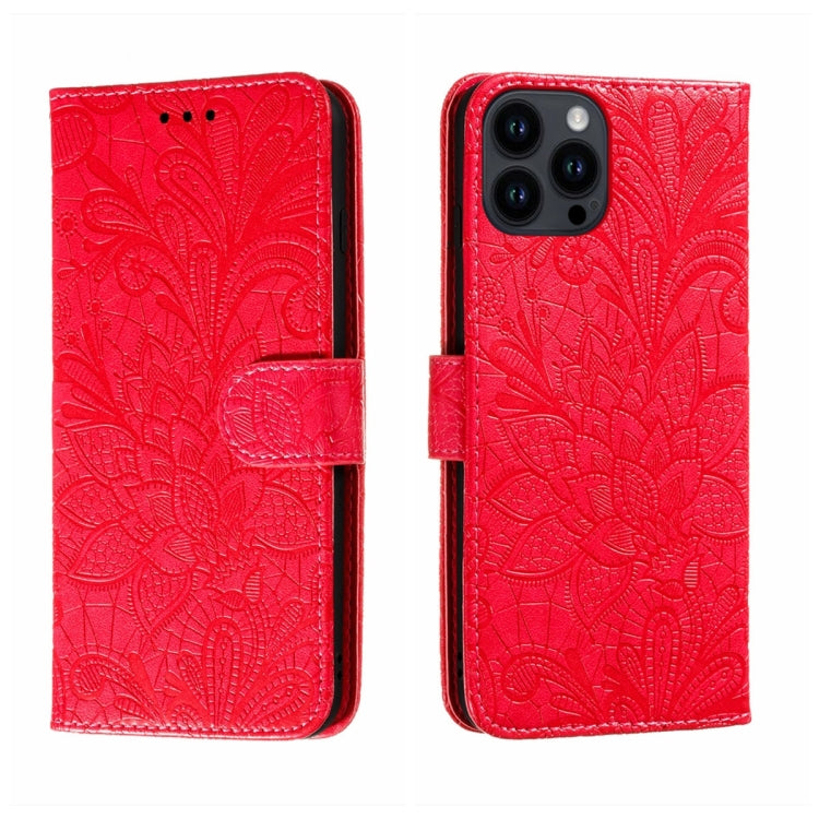 Lace Flower Embossing Flip Leather Phone Case, For iPhone 16, For iPhone 15 Pro Max, For iPhone 15 Pro, For iPhone 15 Plus, For iPhone 15