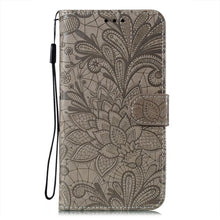 Load image into Gallery viewer, Lace Flower Embossing Flip Leather Phone Case, For iPhone 16, For iPhone 15 Pro Max, For iPhone 15 Pro, For iPhone 15 Plus, For iPhone 15