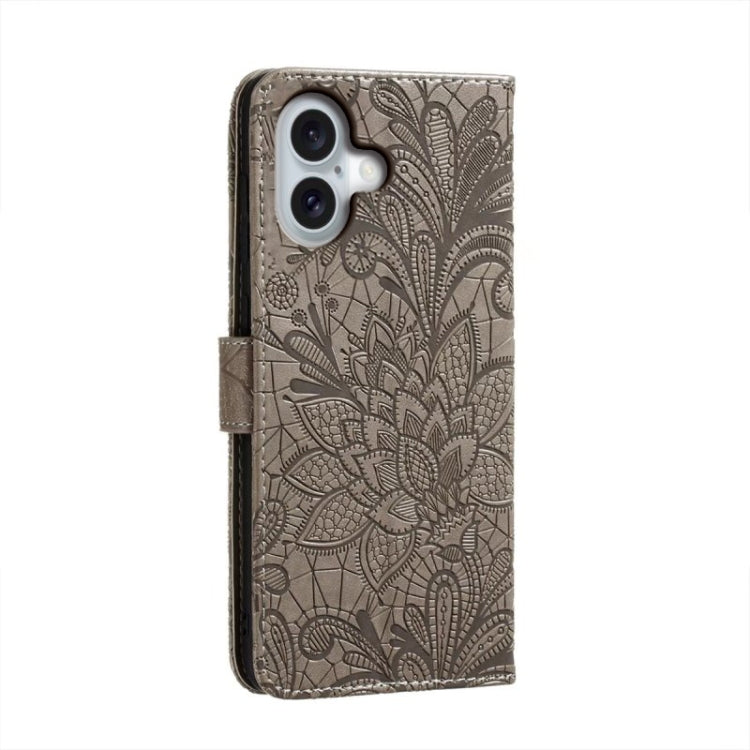 Lace Flower Embossing Flip Leather Phone Case, For iPhone 16, For iPhone 15 Pro Max, For iPhone 15 Pro, For iPhone 15 Plus, For iPhone 15