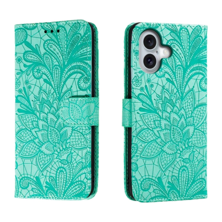Lace Flower Embossing Flip Leather Phone Case, For iPhone 16, For iPhone 15 Pro Max, For iPhone 15 Pro, For iPhone 15 Plus, For iPhone 15