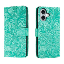 Load image into Gallery viewer, Lace Flower Embossing Flip Leather Phone Case, For iPhone 16, For iPhone 15 Pro Max, For iPhone 15 Pro, For iPhone 15 Plus, For iPhone 15