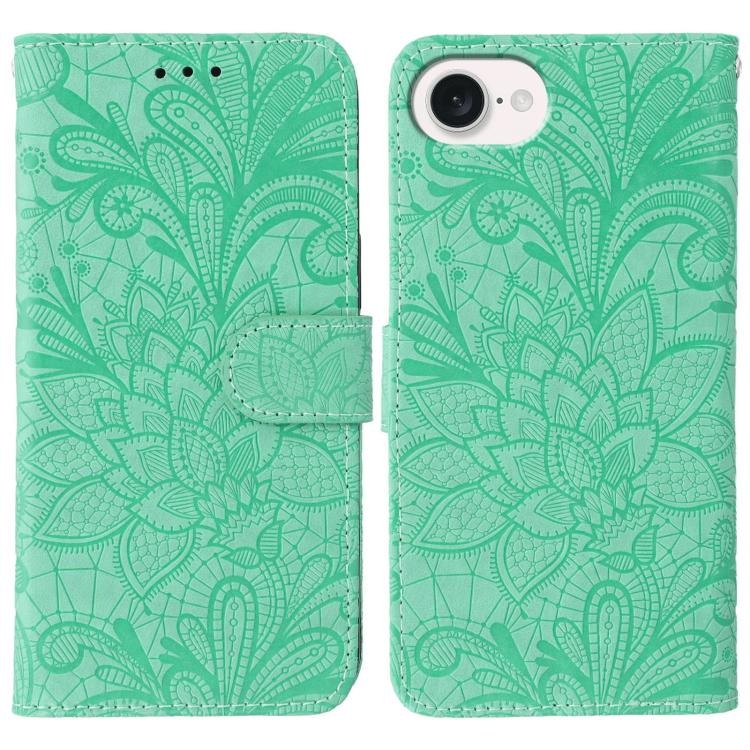 Lace Flower Embossing Flip Leather Phone Case, For iPhone 18 Pro / 17 Pro, For iPhone 18 Pro Max / 17 Pro Max, For iPhone 17e / 16e, For iPhone 17, For iPhone Air, For iPhone 16 Pro Max, For iPhone 16 Pro, For iPhone 16 Plus