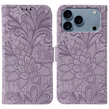 Load image into Gallery viewer, Lace Flower Embossing Flip Leather Phone Case, For iPhone 18 Pro / 17 Pro, For iPhone 18 Pro Max / 17 Pro Max, For iPhone 17e / 16e, For iPhone 17, For iPhone Air, For iPhone 16 Pro Max, For iPhone 16 Pro, For iPhone 16 Plus