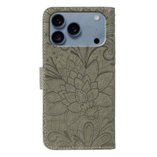 Load image into Gallery viewer, Lace Flower Embossing Flip Leather Phone Case, For iPhone 18 Pro / 17 Pro, For iPhone 18 Pro Max / 17 Pro Max, For iPhone 17e / 16e, For iPhone 17, For iPhone Air, For iPhone 16 Pro Max, For iPhone 16 Pro, For iPhone 16 Plus