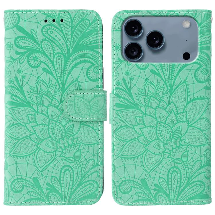 Lace Flower Embossing Flip Leather Phone Case, For iPhone 18 Pro / 17 Pro, For iPhone 18 Pro Max / 17 Pro Max, For iPhone 17e / 16e, For iPhone 17, For iPhone Air, For iPhone 16 Pro Max, For iPhone 16 Pro, For iPhone 16 Plus