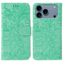 Load image into Gallery viewer, Lace Flower Embossing Flip Leather Phone Case, For iPhone 18 Pro / 17 Pro, For iPhone 18 Pro Max / 17 Pro Max, For iPhone 17e / 16e, For iPhone 17, For iPhone Air, For iPhone 16 Pro Max, For iPhone 16 Pro, For iPhone 16 Plus