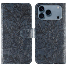Load image into Gallery viewer, Lace Flower Embossing Flip Leather Phone Case, For iPhone 18 Pro / 17 Pro, For iPhone 18 Pro Max / 17 Pro Max, For iPhone 17e / 16e, For iPhone 17, For iPhone Air, For iPhone 16 Pro Max, For iPhone 16 Pro, For iPhone 16 Plus