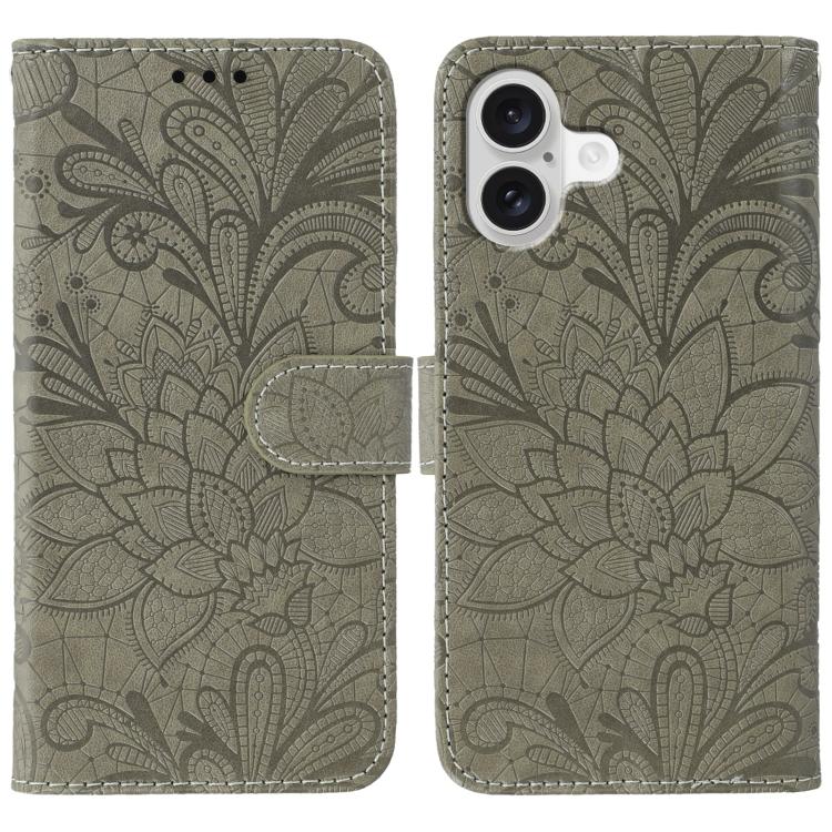 Lace Flower Embossing Flip Leather Phone Case, For iPhone 18 Pro / 17 Pro, For iPhone 18 Pro Max / 17 Pro Max, For iPhone 17e / 16e, For iPhone 17, For iPhone Air, For iPhone 16 Pro Max, For iPhone 16 Pro, For iPhone 16 Plus