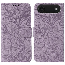 Load image into Gallery viewer, Lace Flower Embossing Flip Leather Phone Case, For iPhone 17e / 16e, For iPhone 17 Pro Max, For iPhone 17 Pro, For iPhone 17, For iPhone Air, For iPhone 16 Pro Max, For iPhone 16 Pro, For iPhone 16 Plus