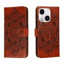 Load image into Gallery viewer, Sun Mandala Embossing Leather Phone Case, For iPhone 15 Pro, For iPhone 15 Plus, For iPhone 15