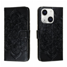 Load image into Gallery viewer, Sun Mandala Embossing Leather Phone Case, For iPhone 15 Pro, For iPhone 15 Plus, For iPhone 15
